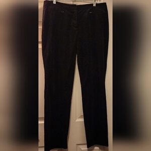 DKNYC Corduroy Pants w/Velvet Look • Flat Front • Zipper Pockets • Black • Sz 14